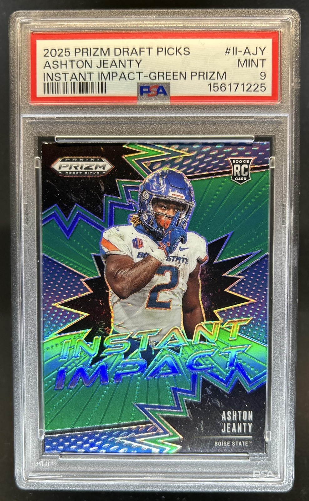Ashton Jeanty Panini Prizm Draft Picks Instant Impact #IIAJY Green