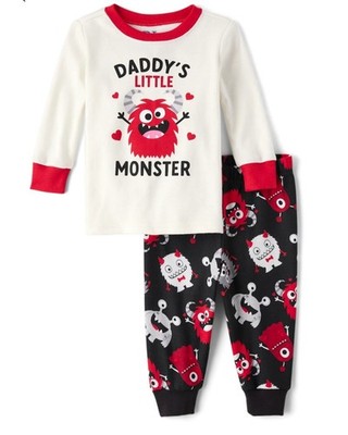 Toddler Boys ''Daddy's Monster'' Snug Fit Cotton Pajamas Size 5T NWT