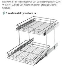 Pull Out Cabinet Organizer 2 Tier Sliding Shelf Kitchen Under Sink Storage Rack