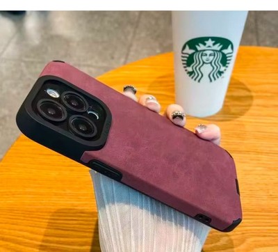 Cross-Border Applicable 17Promax Protective Case iPhone Case Suede Leather 1211 