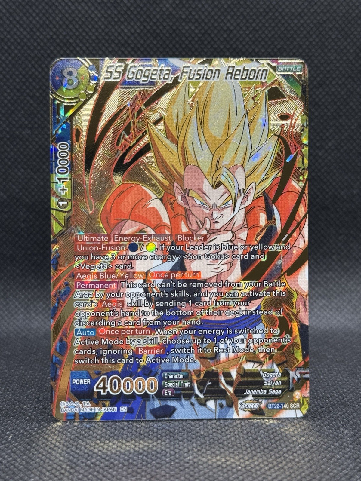 Dragon Ball Super Card Game Critical Blow SS Gogeta, Fusion Reborn BT22-140 SCR