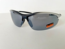 X-Loop Black/Silver Frame Black Mirrored Lens Wrap Around Sport UV400 Sunglasses