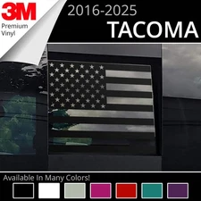 BocaDecals Rear Middle Window American Flag Decal For 2016-2025 Toyota Tacoma
