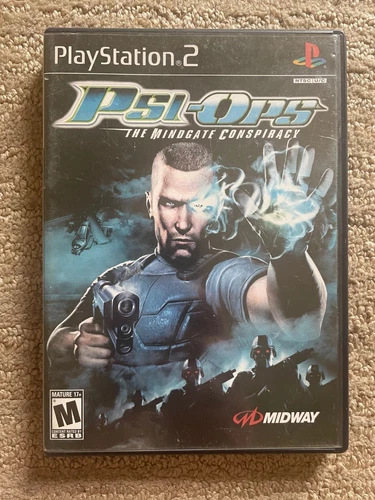 PS2 Psi-Ops: The Mindgate Conspiracy game with registration card (very good+)