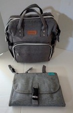 New W/O Tag Ankommling Gray Diaper Bag Backpack Portable Sleeper USB
