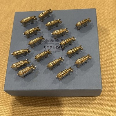 Smythson Place Card Pig Silver Set Of 12 Silver