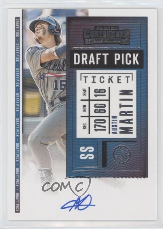 Austin Martin #DPT-AM 2020 Panini Contenders Baseball Draft Pick Ticket Autographs