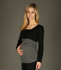 Umstandsshirt Stillshirt schwarz Punkte 42 44 46    NEU