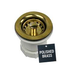 Nantucket Sinks NS-403PB Junior Duo Basket Strainer Drain for Bar Sink, Polis...