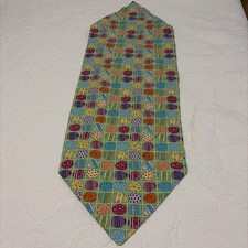 Handcrafted Easter Egg Table Runner Multicolored Glittery 41" x 14" Dopamine