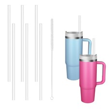 Replacement Straws 6 Pack Transparent BPA FREE for Stanley 40 oz 30 oz 6 Brush1