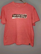 Y2K Vans Graphic T Shirt Boys Sz XL Red Heather Off The Wall Skateboard Vintage