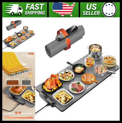 FEPPO Electric Food Warming Mat XXL 35x16 Adjustable Temp Timer