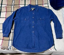 Field And Stream Heavy Blue Flannel Button Down Size Medium Men s Shirt