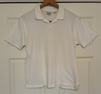 EP Pro Golf White 100% Cotton Weave Short Sleeve Polo Shirt - L