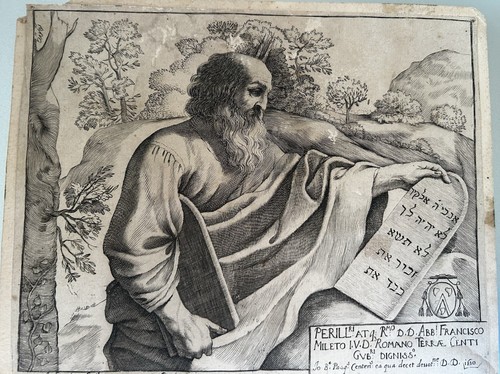 Pasqualini Giovanni Battista MOSE' LEGGE LE TAVOLE della LEGGE.Guercino 1630 - Imagen 1 de 11