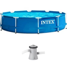 INTEX Above Ground Swimming Pool: 10ft x 30in, Includes Cartridge Filter Pump.