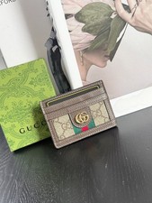 Ophidia GG Supreme Web Stripe Double G Card Holder Brown New