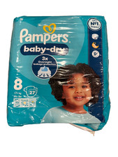 VINTAGE RARE Pampers Baby Dry Diapers Size 8 27 Count Overnight Protection
