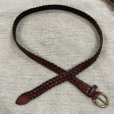Brighton Brown Leather Braided Belt With Solid Brass Buckle Size 38