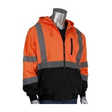 PIP 323-1370B Orange 5XL Polyester Fleece Cold Condition Sweatshirt - 3...