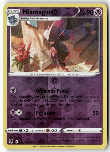 Mismagius 059/189 Rare Astral Radiance Pokemon Reverse Holo LP
