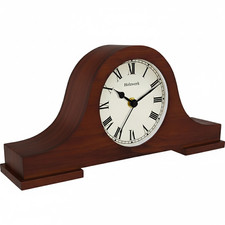 Holzwerk BRAUBACH Tischuhr Vintage Retro Holz Tisch Uhr, römische Ziffern, braun