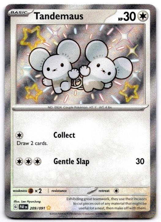 Tandemaus 209/091 Shiny Rare Paldean Fates Pokemon Holo Near Mint