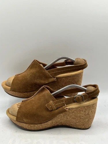 CLARKS Clark Artisan By Harwich Helm sandalo con zeppa in sughero donna taglia 9M marrone scamosciato