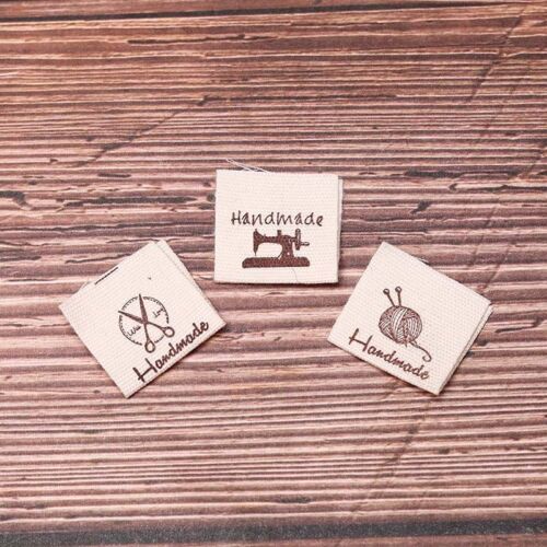 50pcs Handmade labels tags fabric making sewing crafts for clothes bags  K-lk - Afbeelding 1 van 13