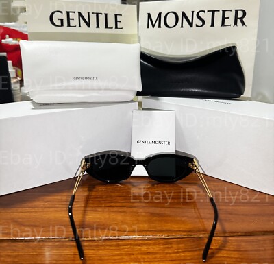 GentleMonster Sunglasses KUNST 01GD Black Frame Black Lenses | eBay