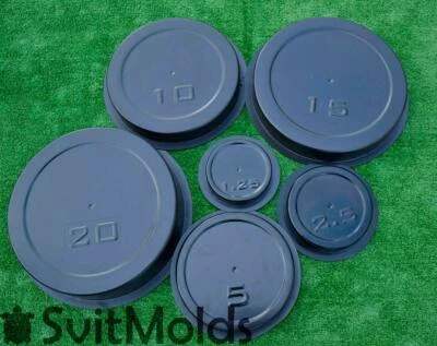 SET 6 pcs MOLDS casting CONCRETE WEIGHT PLATES BARBELL DISCS OLYMPIC LIFTING