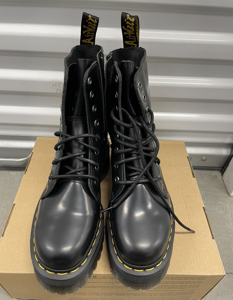 Dr Martens Jadon Platform Leather Womens Boot Black Polished