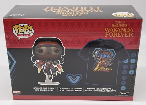 Black Panther Wakanda Forever Funko Pop + Tee Size Medium Glows Marvel - Picture 4 of 11