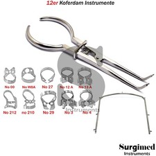 12er Kofferdam Endodontie Instrumente Kofferdamklammer Klemmerzange Rahmen