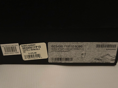 Saint Laurent Empty Replacement Shoes BOX ONLY Sze 41 Latte Nero