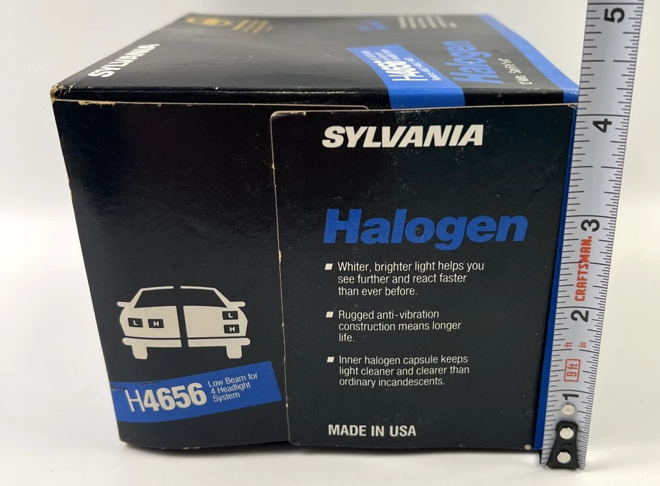 Sylvania H4656 Halogen Sealed Low Beam Headlight 12 Volt New OEM Foto 4 de 4