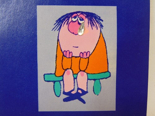 VINTAGE 1960'S AMERICAN GREETINGS HI-BROWS CARD-GET WELL CARD-SADDEST MOMENTS - Picture 2 of 6