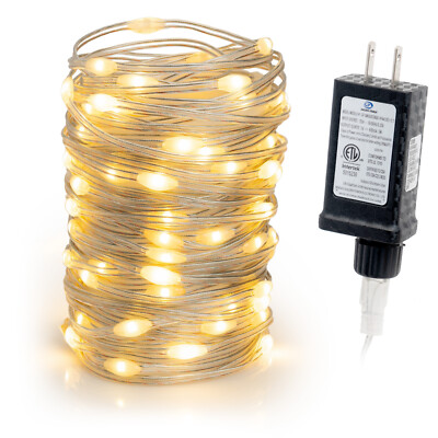 WARM WHITE FLEXI RIBBON LED String Fairy Lights 8 Modes w/6H Timer 33 FT