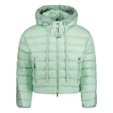 Moncler Sylans Hooded Cropped Down Jacket Mint
