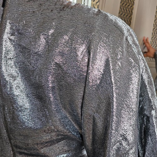 Halpern Start- und Landebahnzug silberne Bluse Maxi langes Kleid WAS £ 2151 FR 36 UK 8 - Bild 13 von 24