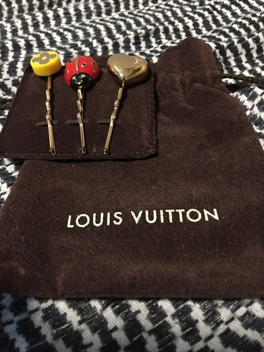 LOUIS VUITTON Monogram Vintage Hair Pin Ladybug Set of 3 Icon