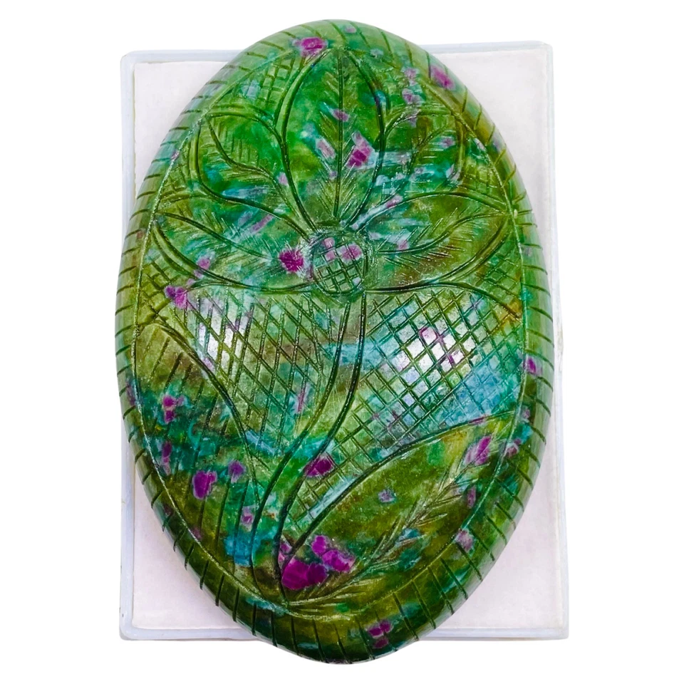 Piedra preciosa de zoisita rubí natural sin calentar certificada a mano de 2771 quilates de gran tamaño Foto 4 de 4