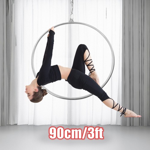 90cm Aerial Hoop Gymnastic Equipment Yoga Dance Lyra Single Point Hoop Ring US