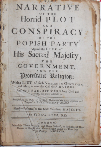 POPISH PLOT-TITUS OATES-