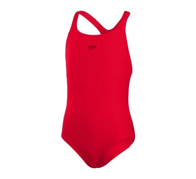 Speedo Junior Girls Eco Endurance Medalist Age 7 8 Fully Lined Swimsuit Red