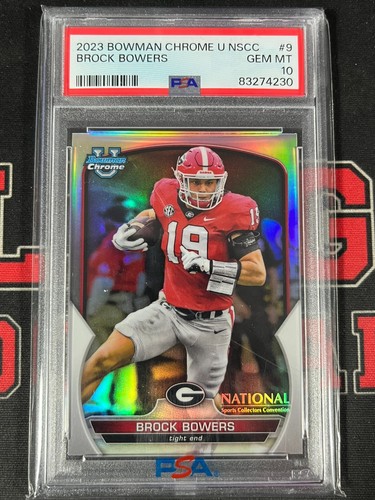 2023 BROCK BOWERS SILVER PSA 10 GEM RC C BOWMAN U NATIONAL NSCC RAIDERS *CCB*