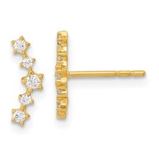 4mm 14K Yellow Gold Polished Fancy CZ Post Earrings YE2069