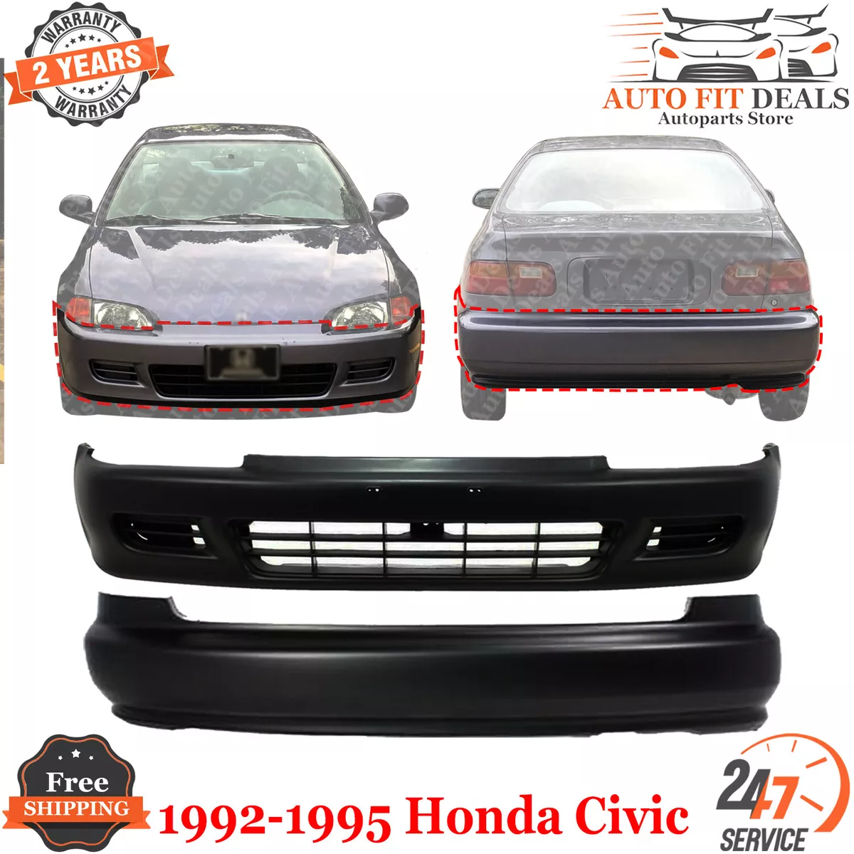 1995 honda sale civic front bumper
