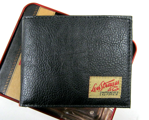 Billetera plegable de cuero para hombre Levi's negra 31LP22X009 - Imagen 2 de 6